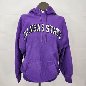 VTG KSU K-STATE 90's Y2K Wildcats Purple Embroidered Hoodie Sz L